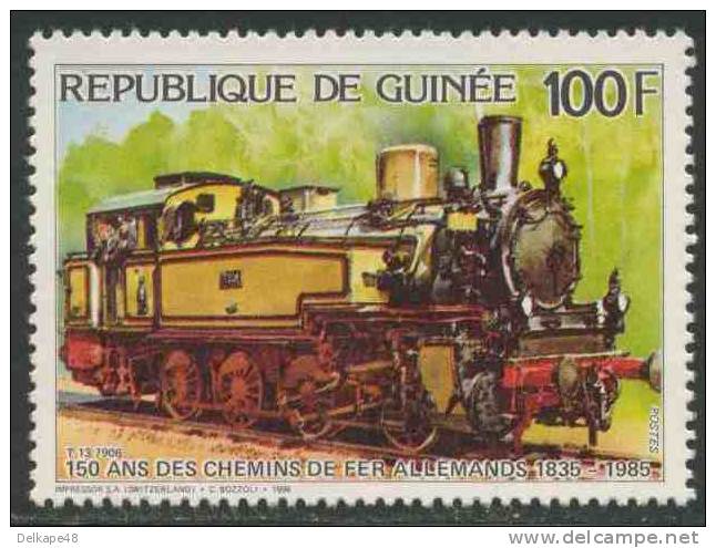 Guinea / Rep. Guinee 1986 Mi 1119 A ** Class T.13 Steam Locomotive No. 7906, Prussia - 150 Years Railways In Germany - Trains