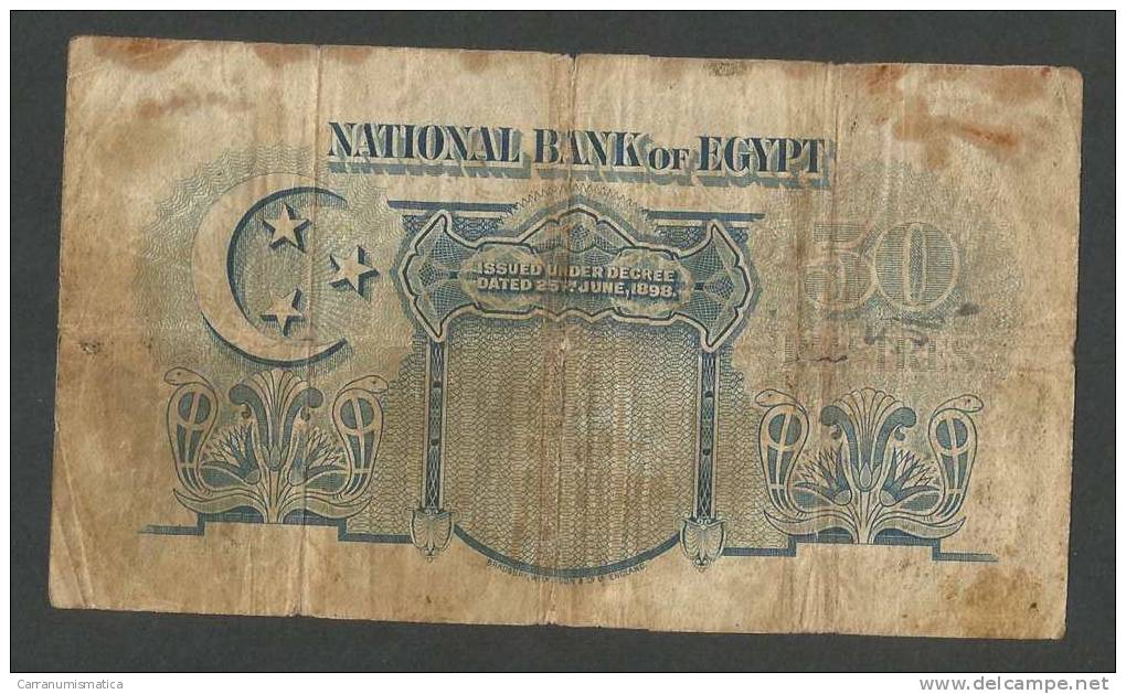 EGYPT - NATIONAL BANK OF EGYPT - 50 PIASTRES (Cairo - 10 August 1935 - Sign. Cook) - Fuad I - Egitto