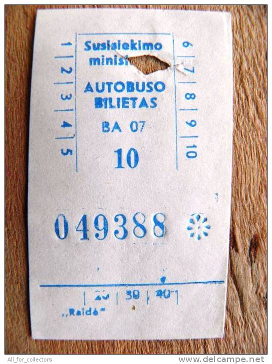 Bus Ticket From Lithuania, Old - Europe