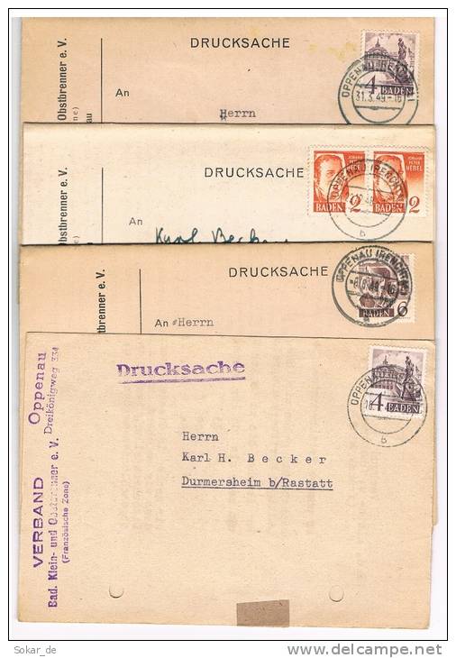 13 Briefe Drucksachen Oppenau Verband Badischer Klein- Und Obstbrenner 1948 - 1952 - Sonstige & Ohne Zuordnung
