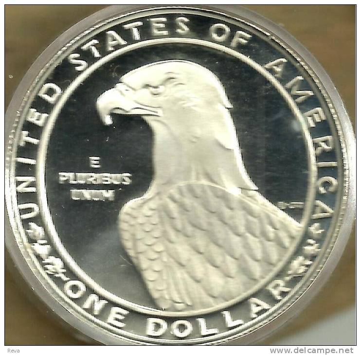 USA UNITED STATES 1 DOLLAR EAGLE EMBLEM FRONT LA OLYMPIC GAME BACK 1983 AG SILVER KM209 READ DESCRIPTION CAREFULLY !!! - Gedenkmünzen