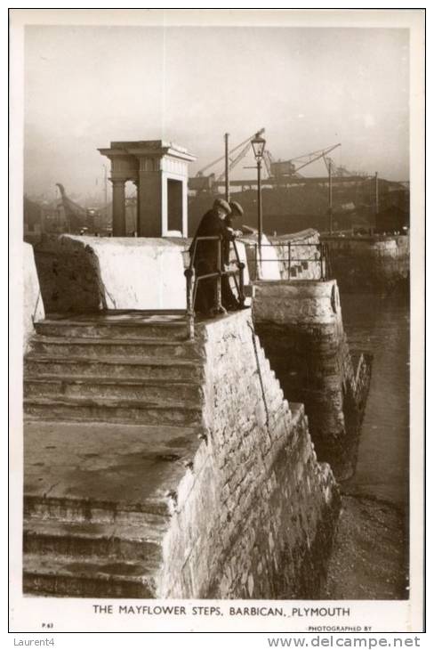 (170) Very Old Postcard - Carte Ancienne -  UK - Plymouth Steps - Plymouth