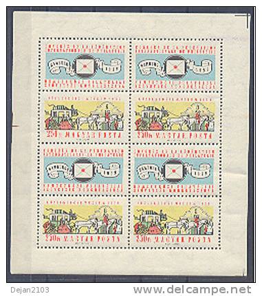 Hungary Philatelic Congress In Hamburg Block Of Four 1959 MNH ** - Neufs