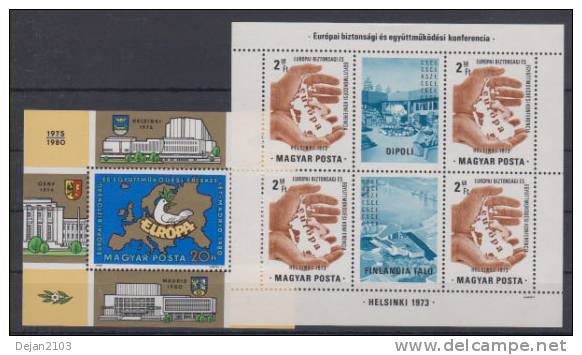 Hungary 2 Mini Sheets European Conference 1973,1980 MNH ** - Ongebruikt