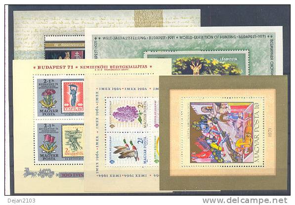 Hungary Fauna,art,flora 5 Mini Sheets MNH ** - Unused Stamps