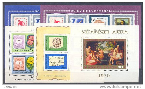 Hungary Art,sport,flora 5 Mini Sheets MNH ** - Unused Stamps