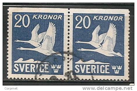 SWEDEN - 1936 - POSTE AERIENNE - FAUNA - BIRDS  - Yvert # A7a  Pair- USED - Usados