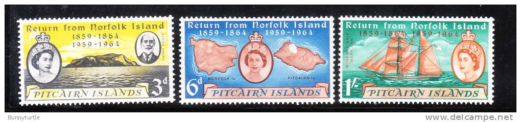 Pitcairn Islands 1961 Islanders Return From Norfolk Inlands Mint Fault - Pitcairninsel