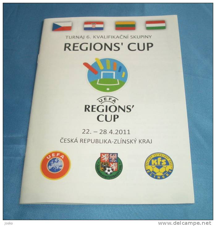 UEFA REGION'S CUP Zlin - Football Programme Soccer Fussball Programm Calcio Czech Republic Hungary Lithuania Croatia - Match Tickets