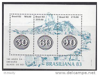 Brasilien 1983. Internat. Briefmarkenausstellung BRASILIANA '83, Ochsenaugen (B.0144) - Ungebraucht