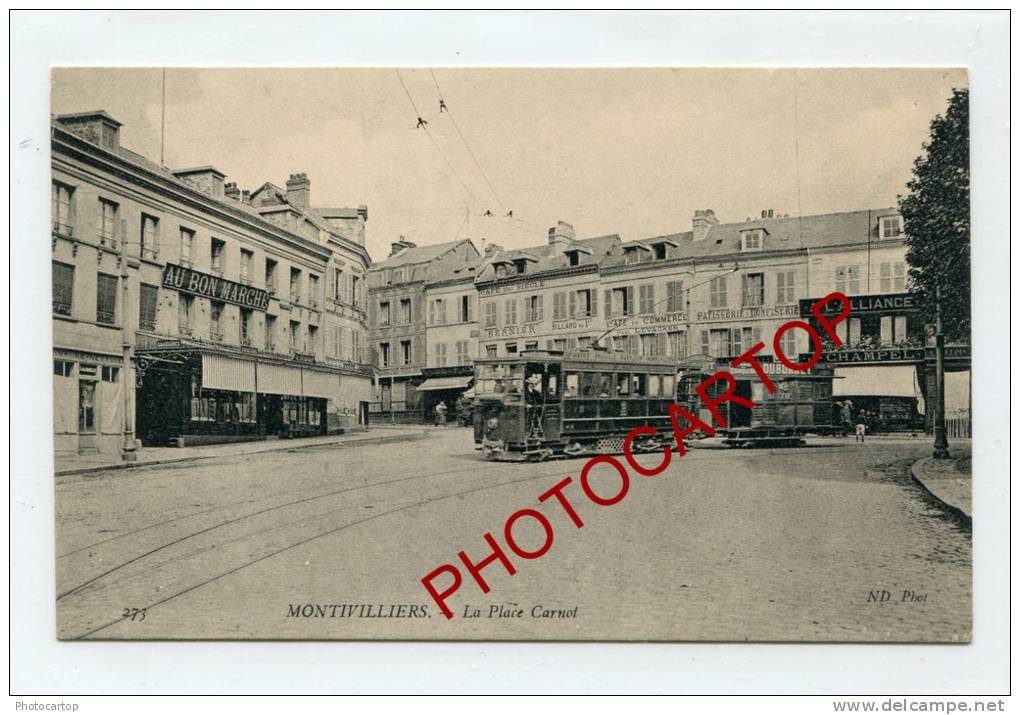 Le TRAMWAY-Place Carnot-Animation-Etat TB-Superbe-MONTIVILLIERS- - Montivilliers