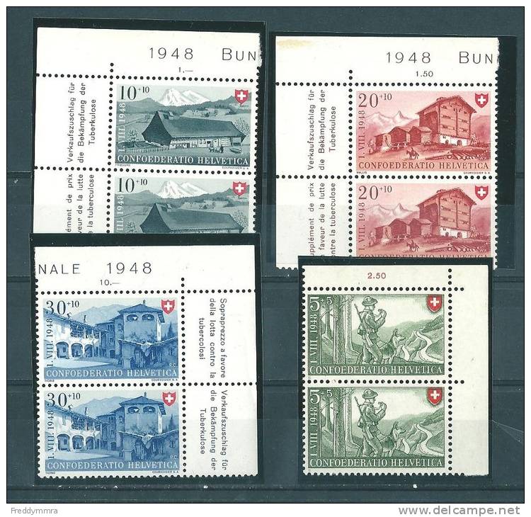 Suisse:  457/ 460 **  (2x) - Unused Stamps