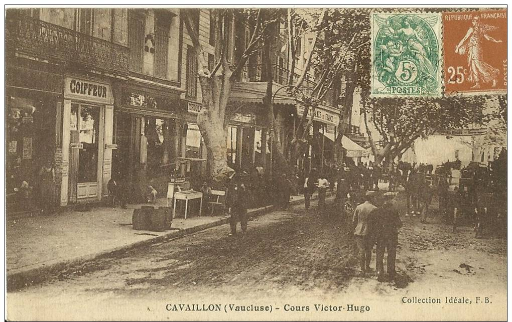 CAVAILLON VAUCLUSE COURS VICTOR HUGO COLLEC. IDEALE ECRITE CIRCULEE EN 1928 DOS VERT - Cavaillon