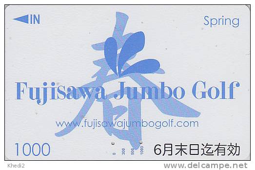 Carte Prépayée JAPON - Sport - GOLF / Fujisawa Djumbo - Season SPRING JAPAN Sports Prepaid Member's Card - 572 - Saisons