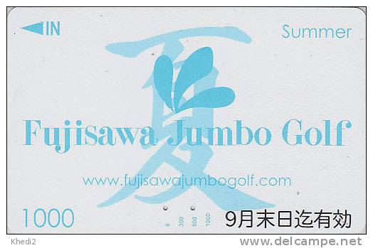 Carte Prépayée JAPON - Sport - GOLF / Fujisawa Djumbo - SEASON SUMMER JAPAN Sports Prepaid Member's Card - 573 - Estaciones