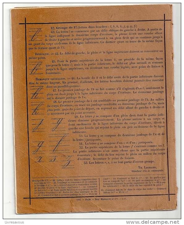 Cahiers Préparés D'écriture N°5 De La Librairie Armand Colin Complétement écrit Pas L'élève En 1914 - Protège-cahiers