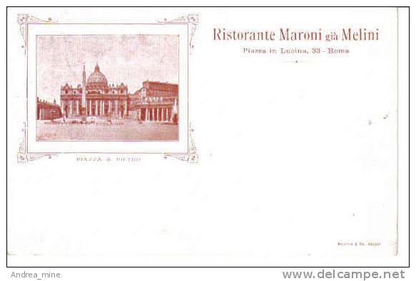 ROMA, RISTORANTE MARONI GIA' MELINI  - Z108 - Cafés, Hôtels & Restaurants