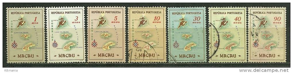 Macau #386/92 Geografic Charts 7 Mint And Used Stamps - L2969 - Usados