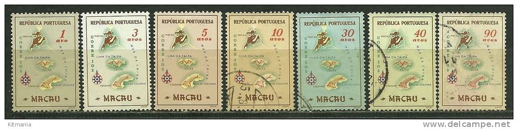 Macau #386/92 Geografic Charts 7 Mint And Used Stamps - L2969 - Oblitérés