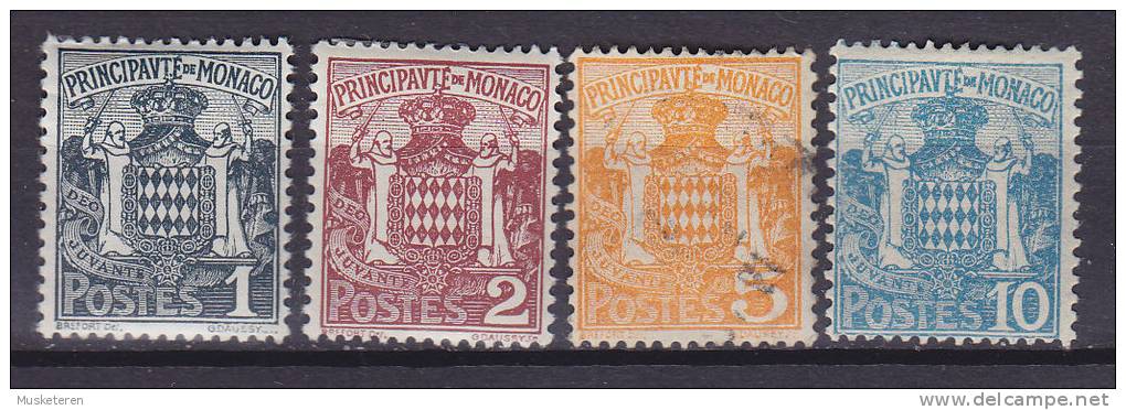 Monaco 1924/25 Mi. 73-74, 76-77 Staatswappen MH* / O - Neufs