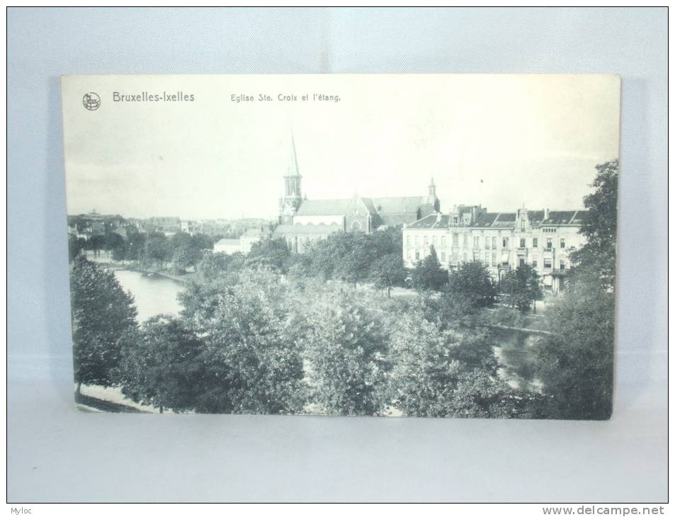 Bruxelles-Ixelles. Eglise Ste.Croix Et Etang. Cachet Publicité Usines Gevers Chocolatrie Anvers. - Ixelles - Elsene