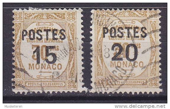 Monaco 1937 Mi. 151-52 Postauftragsmarken Overprinted 151 Avec Variété ERROR Variety In P In POSTES !! (3 Scans) - Varietà