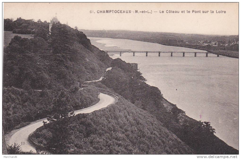 MAINE ET LOIRE CHAMPTOCEAUX LE COTEAU ET LE PONT SUR LA LOIRE Editeur F Chapeau - Champtoceaux