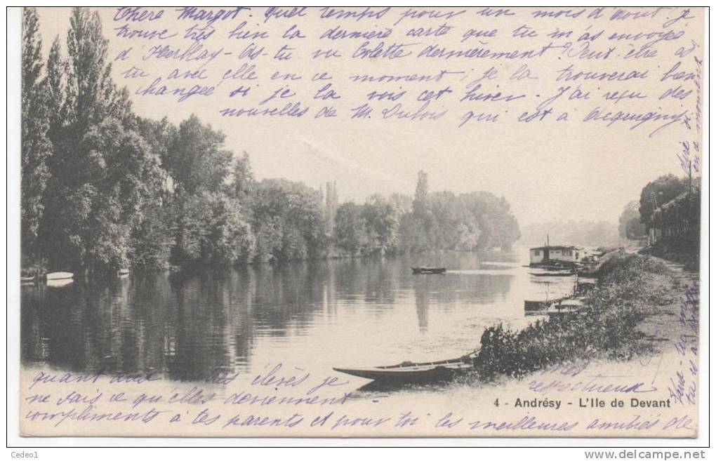 ANDRESY  L'ILE DE DEVANT  En 1903 - Andresy