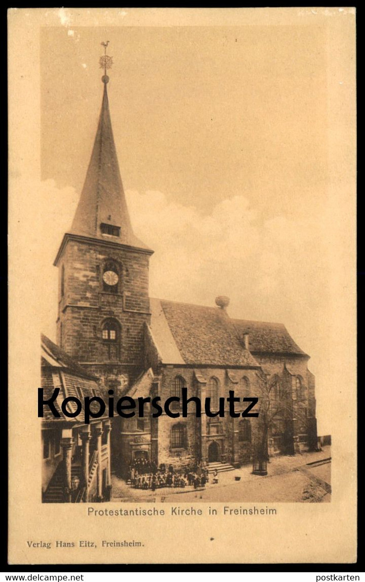 ALTE POSTKARTE FREINSHEIM PROTESTANTISCHE KIRCHE Kinder Children Enfants Church église Ansichtskarte AK Postcard Cpa - Freinsheim