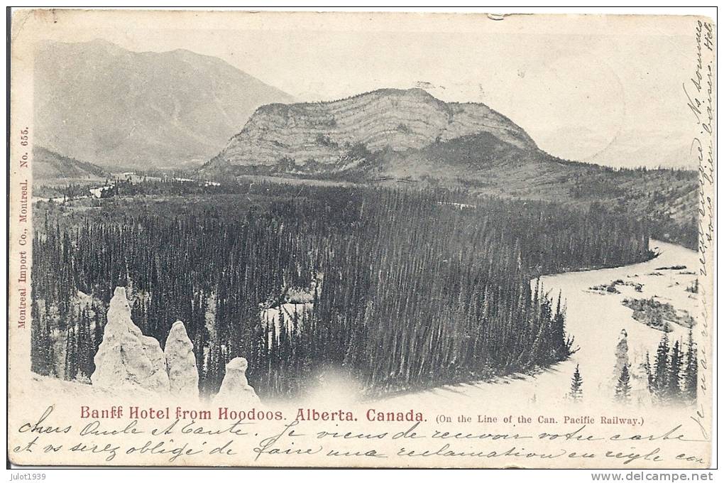 ALBERTA ..-- CANADA ..-- 1905 Vers BOUILLON ( J.B. Fortier  Jacquet ) . Voir Verso . - Banff