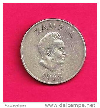 ZAMBIA 1968, Circulated Coin VG, 20 Ngwee, Km13, C973 - Zambia