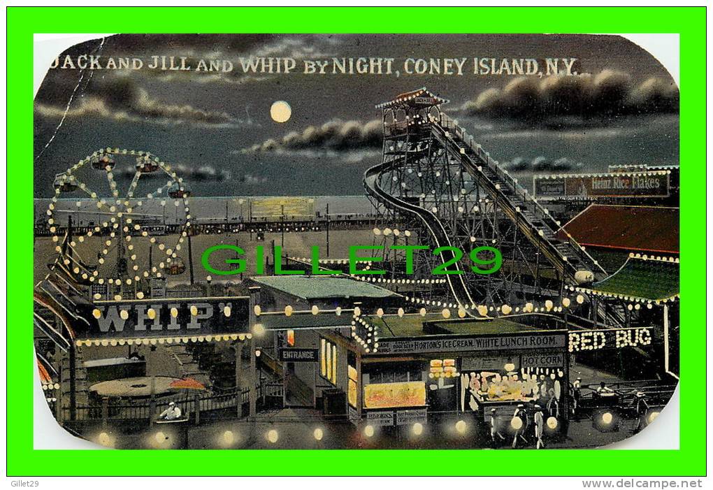 CONEY ISLAND, NY - JACK & JILL & WHIP NY NIGHT - PUC Co - STEEPLECHASE PARK - - Stades & Structures Sportives