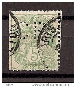 5c Blanc N° 111  - Perforé CP CL - 1900-29 Blanc