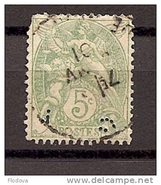 5c Blanc N° 111  - Perforé CP CL - 1900-29 Blanc