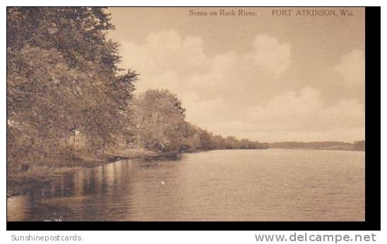 Wisconsin Fort Atkinson Scene On Rock River Albertype - Andere & Zonder Classificatie