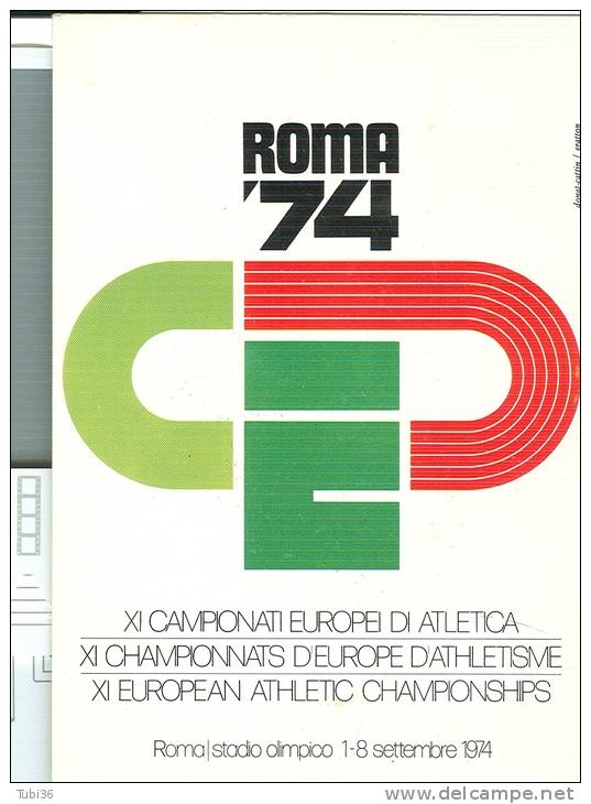 XI CAMPIONATI EUROPEI  DI ATLETICA, ROMA 1974, ANNULLO SPECIALE FIGURATO SU CARTOLINA DEDICATA, - Atletica