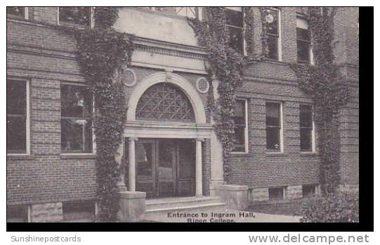 Wisconsin Ripon Entrance To Ingram Hall Ripon College Albertype - Sonstige & Ohne Zuordnung
