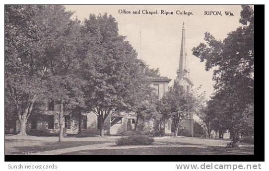 Wisconsin Ripon Office And Chapel Ripon College Albertype - Andere & Zonder Classificatie