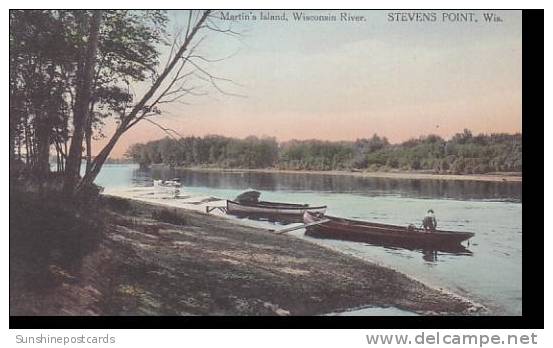 Wisconsin Stevens Point Martins Island Wisconsin River Albertype - Other & Unclassified