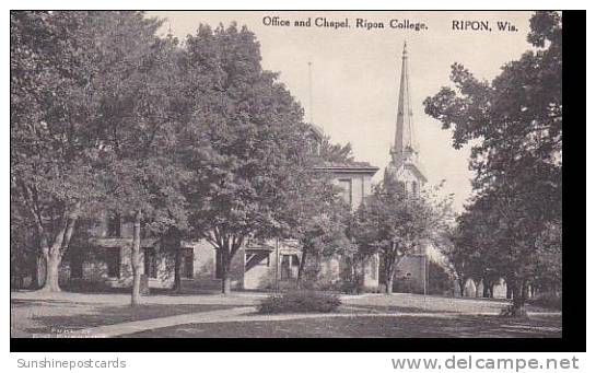 Wisconsin Ripon Office And Chapel Ripon College Albertype - Other & Unclassified