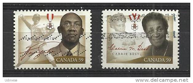 CANADA 2011 - CARRIE BEST AND FERGIE JENKINS - CPL. SET  - USED OBLITERE GESTEMPELT USADO - Used Stamps