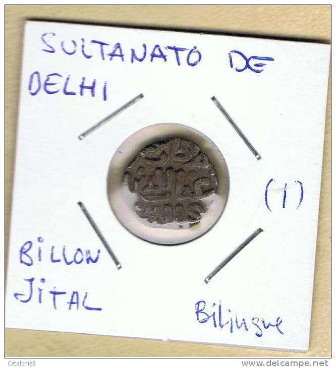 INDIA  -  SULTANATO DE DELHI  -  Billon Jital  Bilingue  (1) - Indian