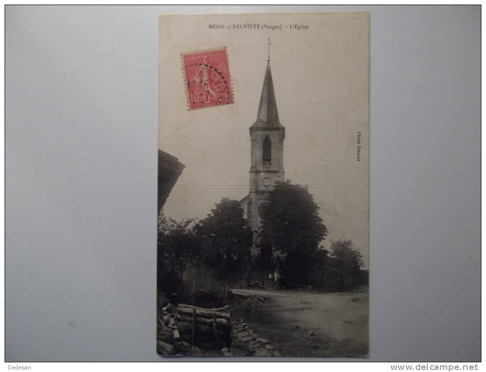 Cpa Menil S/ Belvitte L'eglise 1907 - DE01 - Autres & Non Classés