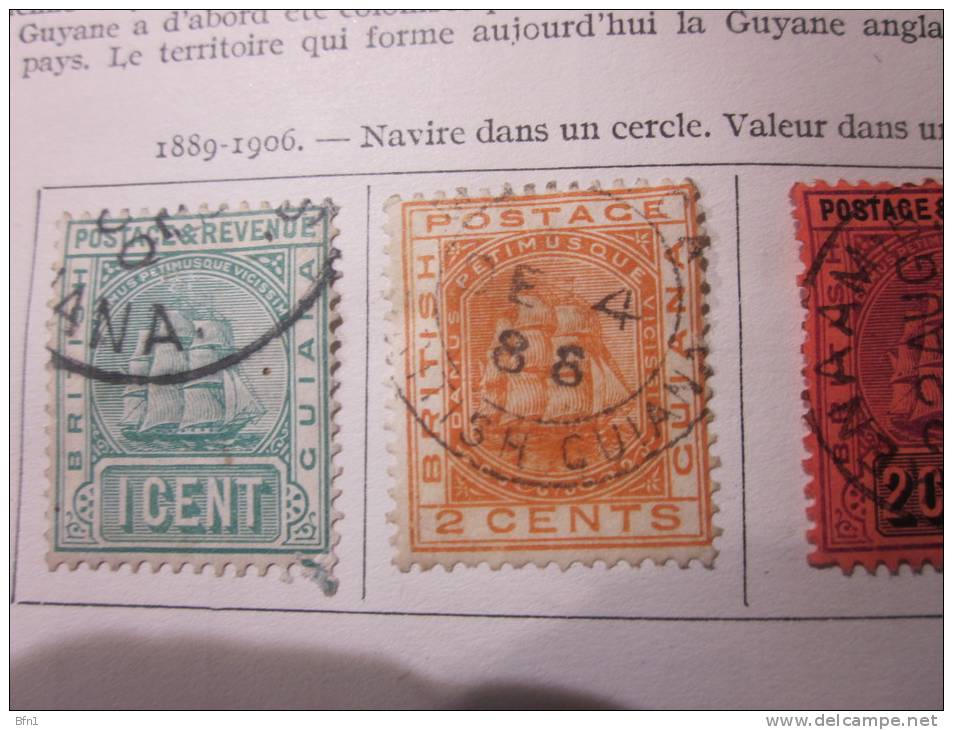 COLLECTION  TIMBRES GUYANE BRITANNIQUE DEBUT 1876 OBLITERES OU NEUFS  AVEC CHARNIERES - Guyane Britannique (...-1966)