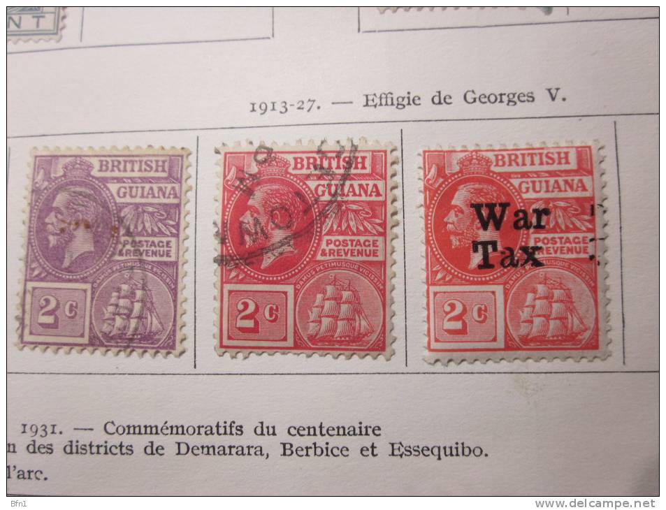 COLLECTION  TIMBRES GUYANE BRITANNIQUE DEBUT 1876 OBLITERES OU NEUFS  AVEC CHARNIERES - Guyane Britannique (...-1966)