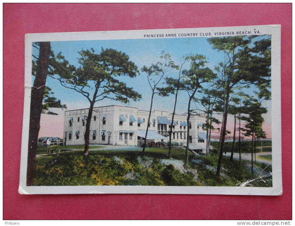 > VA - Virginia > Virginia Beach  Princess Anne Country Club  1926 Cancel- Stamp Fell Off--  --   -ref 827 - Virginia Beach