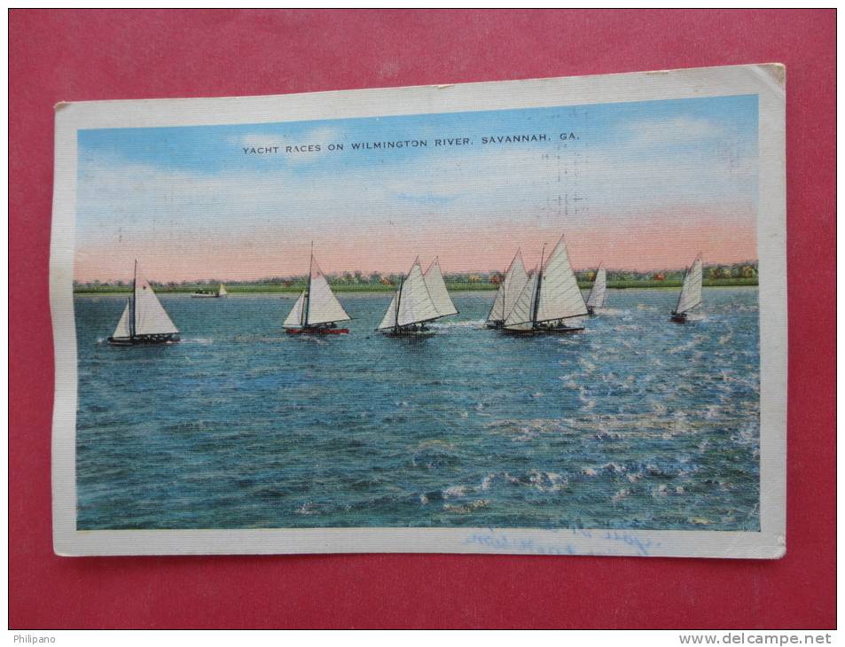 GA - Georgia > Savannah  Yacht Races On Wilmington River 1943 Cancel Stamp Fell Off-- - --- --ref 828 - Savannah