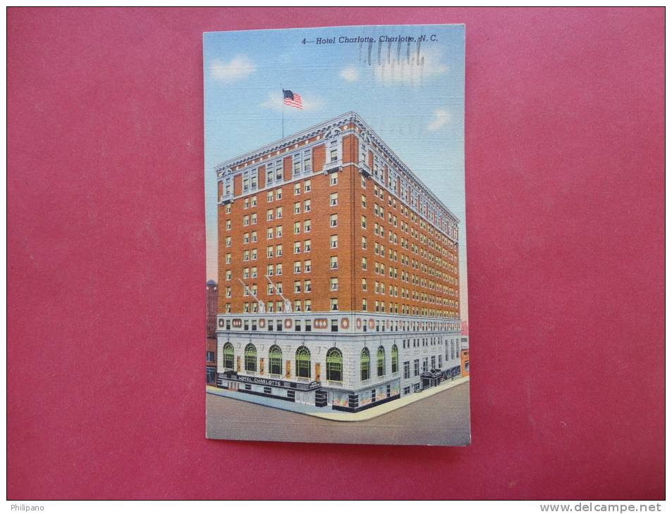 - North Carolina > Charlotte  Hotel 1954 Cancel Stamp Fell Off  - --ref 828 - Charlotte