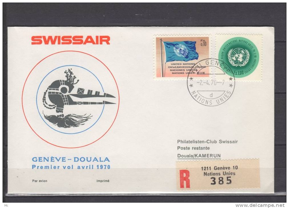 Premier Vol /First Flight / Erstflug /  Genève - Douala  , Swissair - First Flight Covers