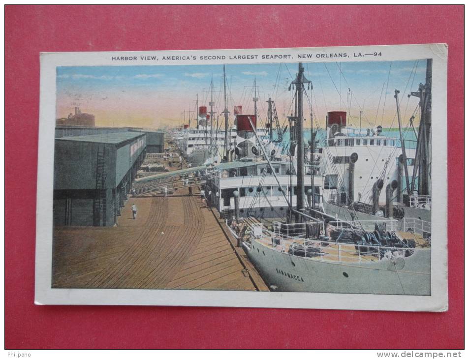 > LA - Louisiana > New Orleans  Harbor View 1929 Cancel Stamp Off  ----        -----------  Ref 828 - New Orleans